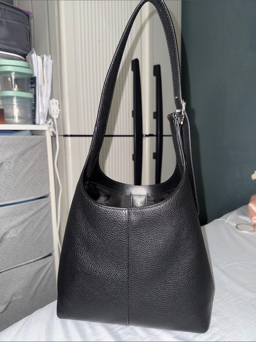 kate spade Black Pebbled Leather Hobo Shoulder Bag - Picture 3 of 6